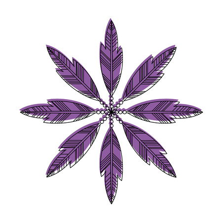 Boho style decorative feathers vector illustration designのイラスト素材