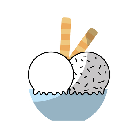 Delicious ice cream basket vector illustration design.のイラスト素材