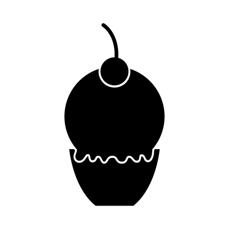 Delicious ice cream basket vector illustration designのイラスト素材