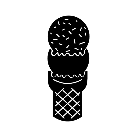Delicious ice cream cone vector illustration designのイラスト素材