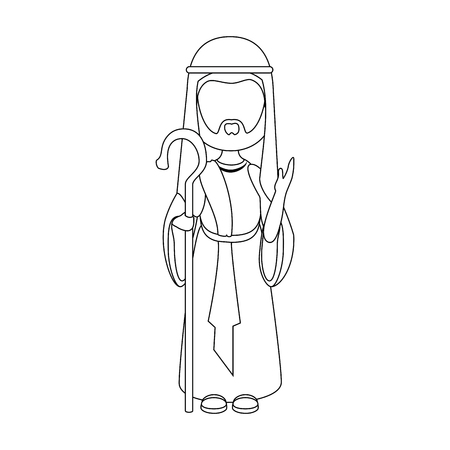 Saint joseph cartoon icon vector illustration graphic designのイラスト素材