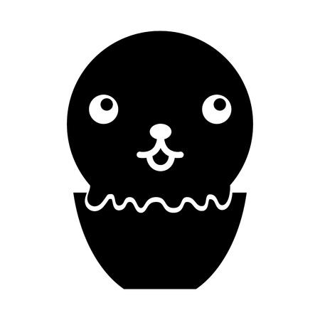 Delicious ice cream basket kawaii character vector illustration designのイラスト素材