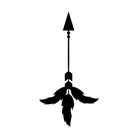 Decorative arrows with feathers boho style vector illustration designのイラスト素材