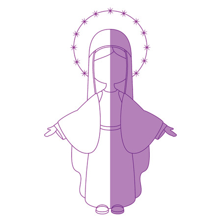 Virgin mary cartoon icon vector illustration graphic designのイラスト素材