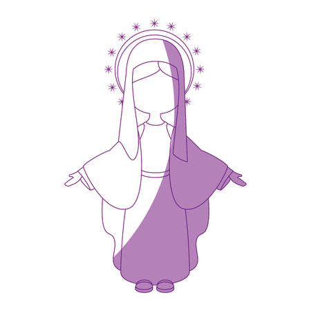 Virgin mary cartoon icon vector illustration graphic designのイラスト素材