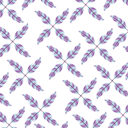 Boho style pattern with decorative feathers vector illustration designのイラスト素材