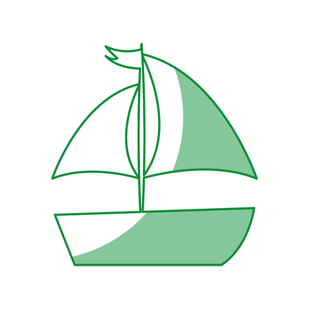 sailboat sea isolated icon vector illustration designのイラスト素材