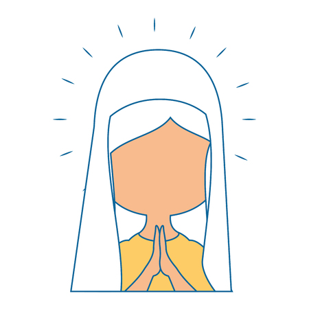 Virgin mary cartoon icon vector illustration graphic designのイラスト素材