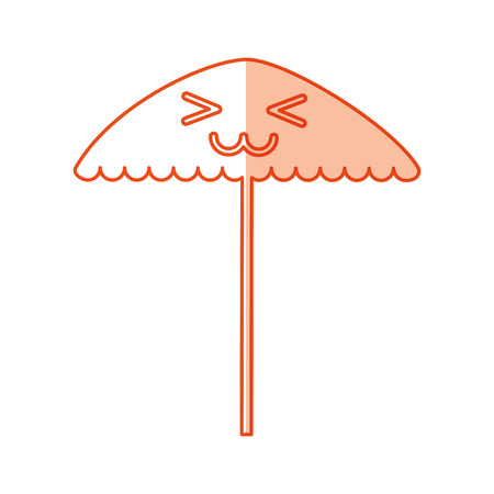 beach umbrella kawaii character vector illustration designのイラスト素材