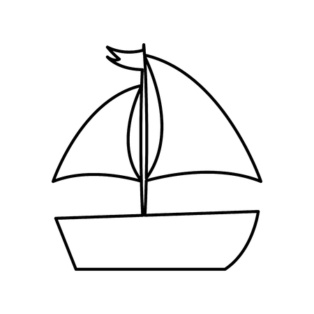 sailboat sea isolated icon vector illustration designのイラスト素材