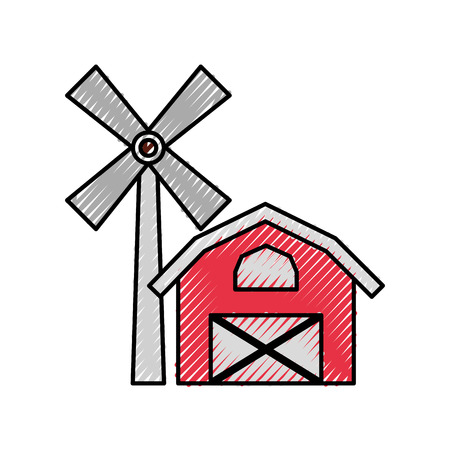 farm stable building icon vector illustration designのイラスト素材
