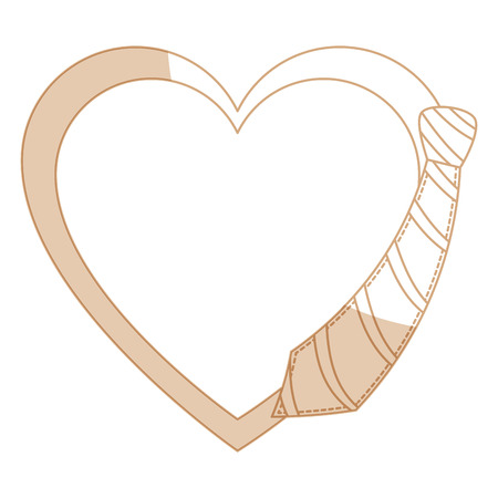 heart with decorative tie icon over white background vector illustrationのイラスト素材