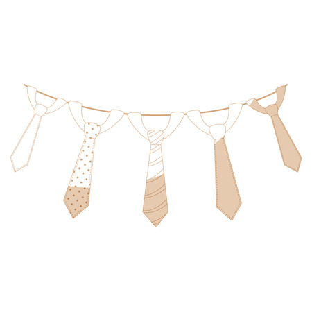 Ties hanging on a rope icon over white background vector illustrationのイラスト素材