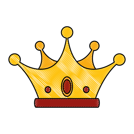 crown icon over white background colorful design  vector illustrationのイラスト素材