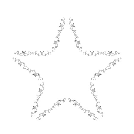 Elegant Victorian with star shape frame vector illustration designのイラスト素材