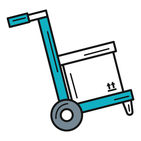 cart with box carton delivery service vector illustration designのイラスト素材