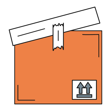 box carton delivery service vector illustration designのイラスト素材