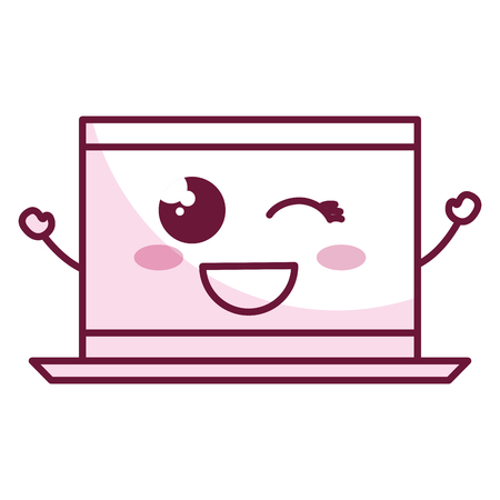 computer laptop character vector illustration designのイラスト素材