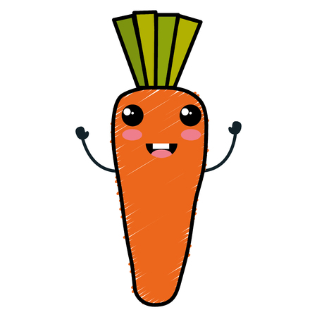 carrot fresh  character vector illustration designのイラスト素材
