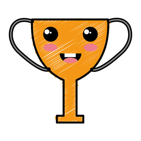 trophy cup award character vector illustration designのイラスト素材