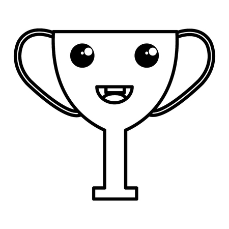 trophy cup award character vector illustration designのイラスト素材
