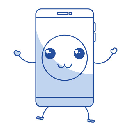 smartphone device kawaii character vector illustration designのイラスト素材