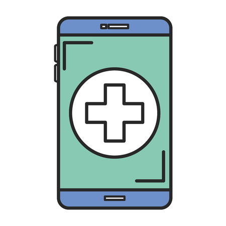smartphone device with medical app vector illustration designのイラスト素材
