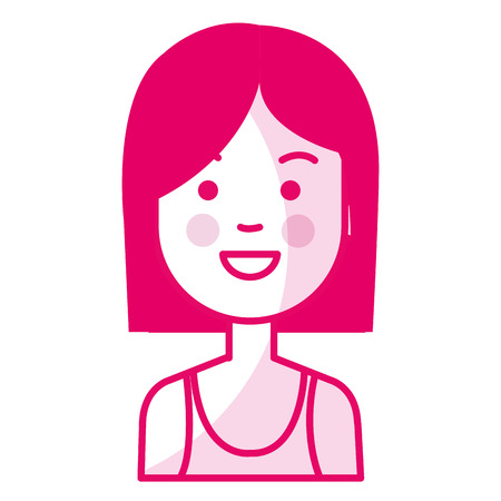 beautiful and young woman character vector illustration designのイラスト素材