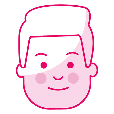 young man head avatar character vector illustration designのイラスト素材