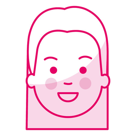 beautiful and young woman head character vector illustration designのイラスト素材