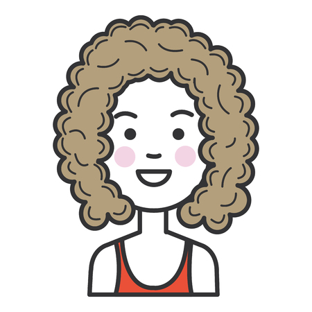 beautiful and young woman character vector illustration designのイラスト素材
