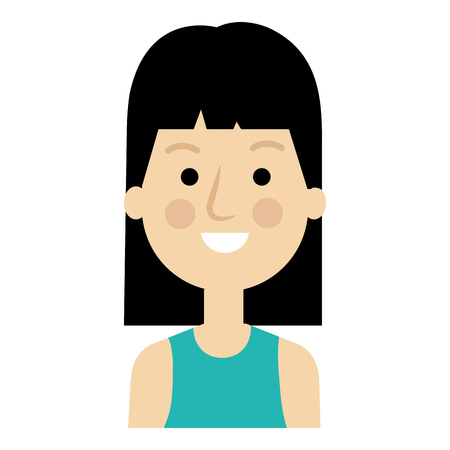 beautiful and young woman character vector illustration designのイラスト素材
