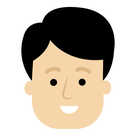 young man head avatar character vector illustration designのイラスト素材