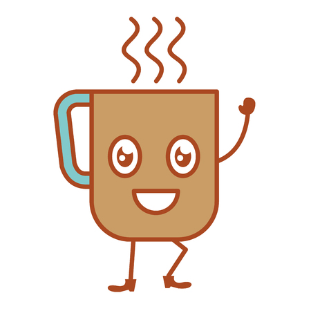 coffee mug kawaii character vector illustration designのイラスト素材