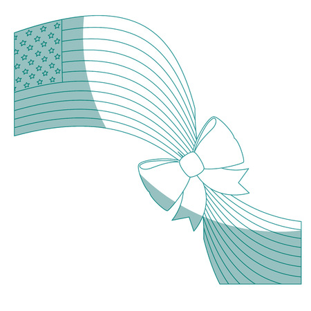 usa country flag with bow icon over white background vector illustrationのイラスト素材