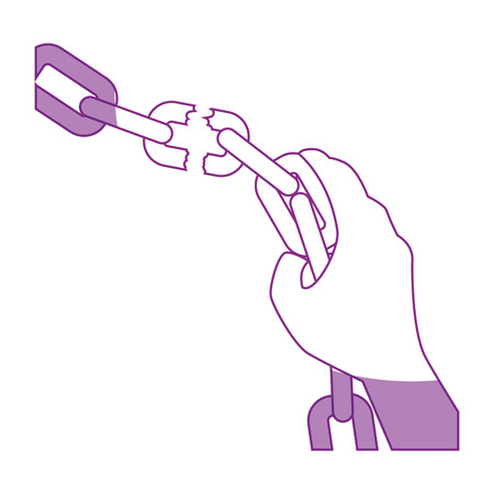 Hand grabbing a chain icon over white background vector illustrationのイラスト素材