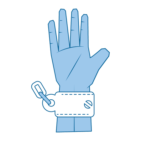 hand with handcuffs icon over white background vector illustrationのイラスト素材