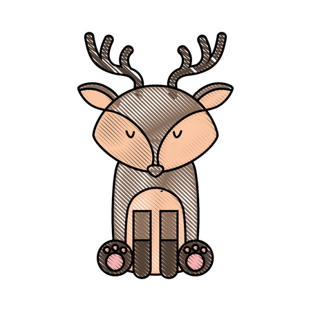 cute and tender reindeer vector illustration designのイラスト素材