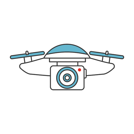 drone flying technology with camera vector illustration designのイラスト素材