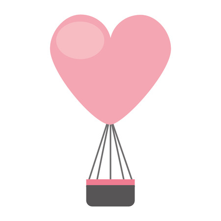 Balloon air hot with heart shape vector illustration designのイラスト素材