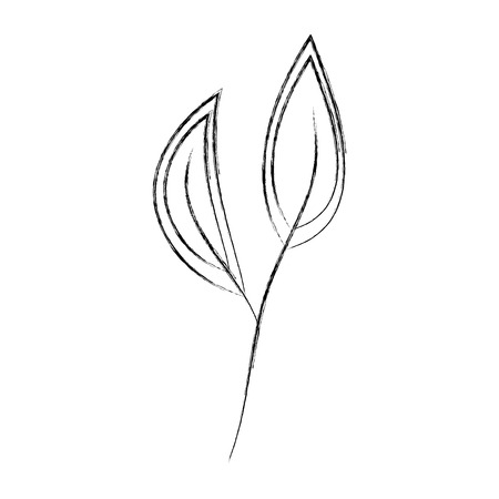 leaf plant decorative icon vector illustration designのイラスト素材