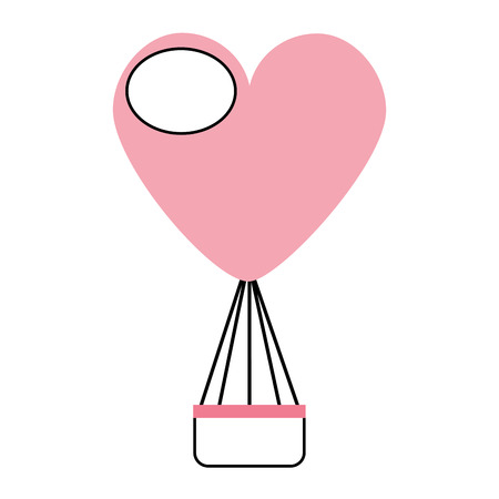 Balloon air hot with heart shape vector illustration designのイラスト素材