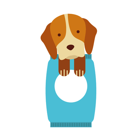 cute dog mascot with bag food vector illustration designのイラスト素材