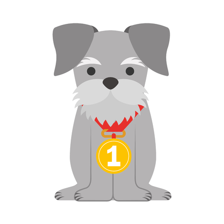 cute dog mascot with medal vector illustration designのイラスト素材