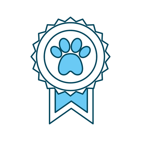 medal with paw icon vector illustration designのイラスト素材