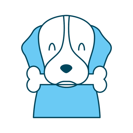 cute dog mascot with bone vector illustration designのイラスト素材
