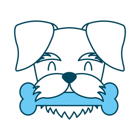 cute dog mascot with bone vector illustration designのイラスト素材