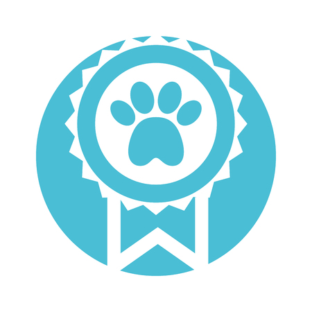 medal with paw icon vector illustration designのイラスト素材