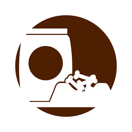 dish food mascot with bones vector illustration designのイラスト素材