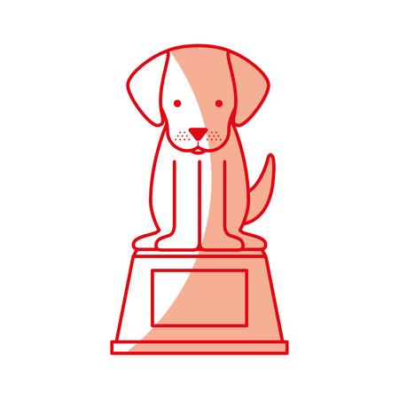 cute dog mascot in the podium vector illustration designのイラスト素材